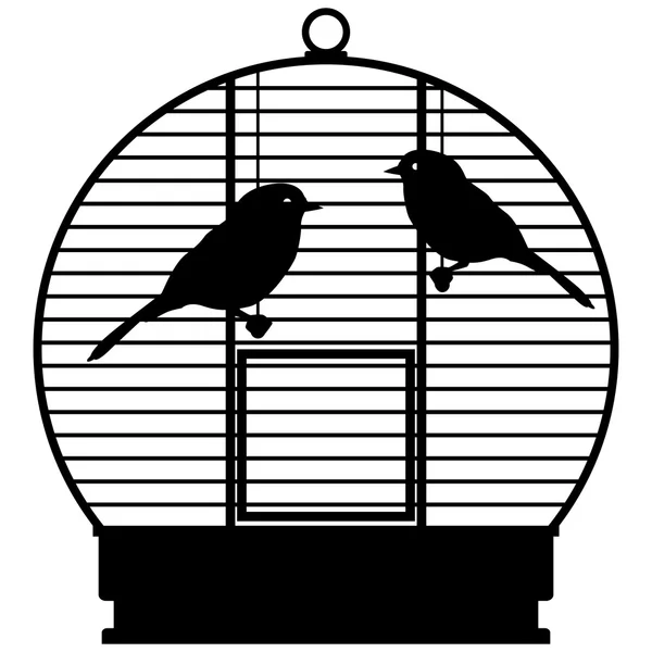 Kooi met vogels — Stockvector