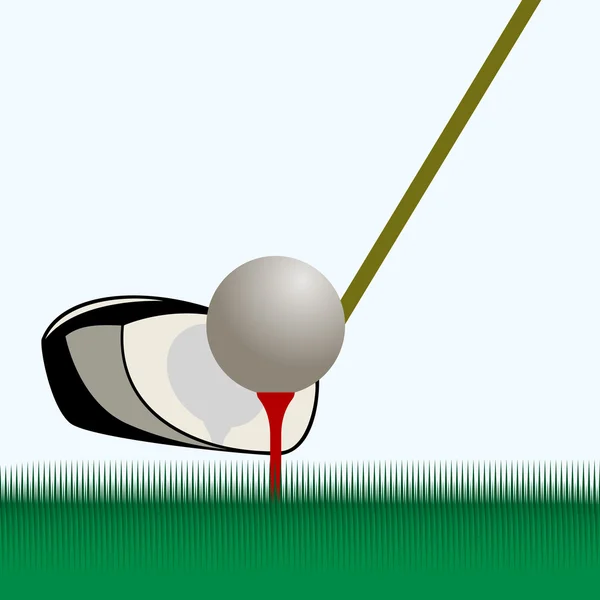 Vara e bola para golfe — Vetor de Stock