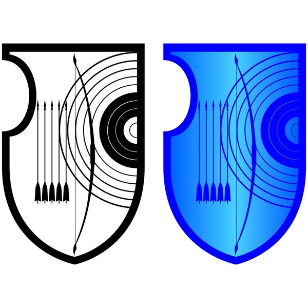 Bouclier, arc et flèches-2 — Image vectorielle