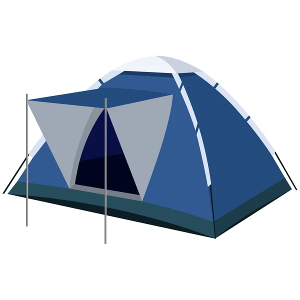 Zelt, tragbares und kompaktes Gerät für den Tourismus — Stockvektor