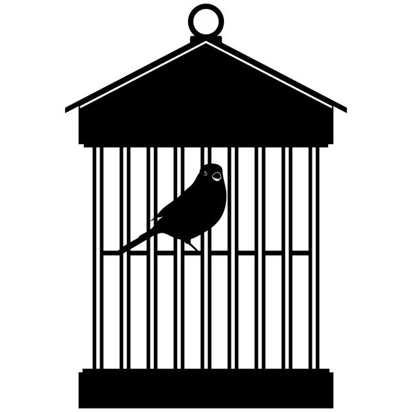 Cage avec oiseaux-3 — Image vectorielle