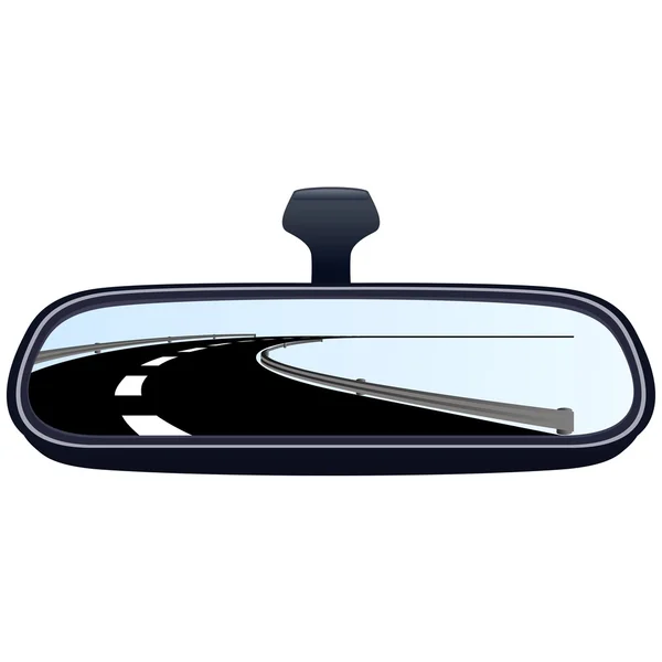 Miroir de voiture et la route-1 — Image vectorielle