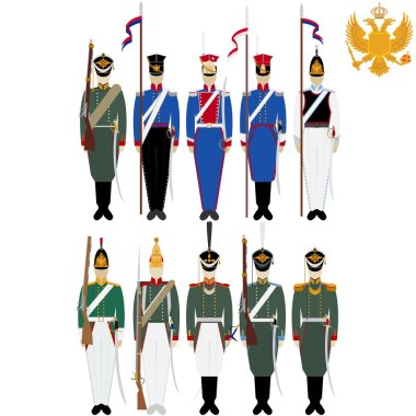 Soldiers of the Russian army at the Battle of Borodino clipart