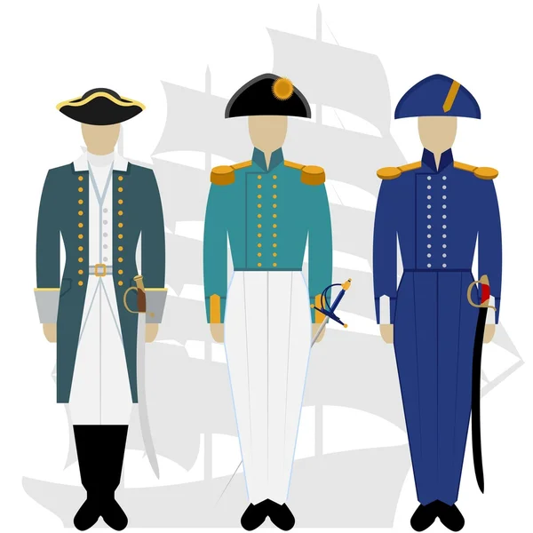 Officers of the Russian fleet-1 — Stock Vector