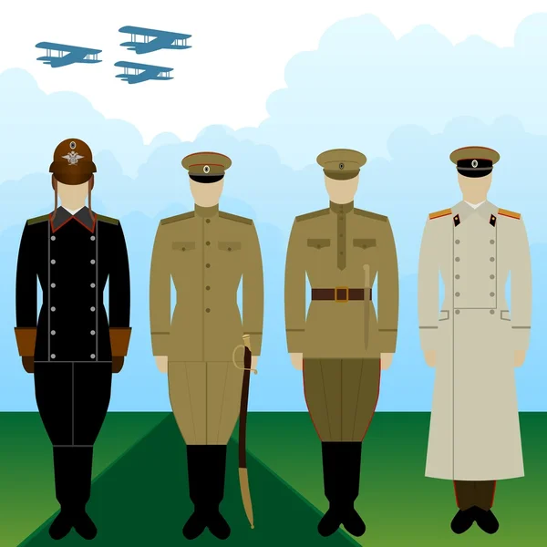 Uniforms military pilot Tsarist Russia — Stock Vector