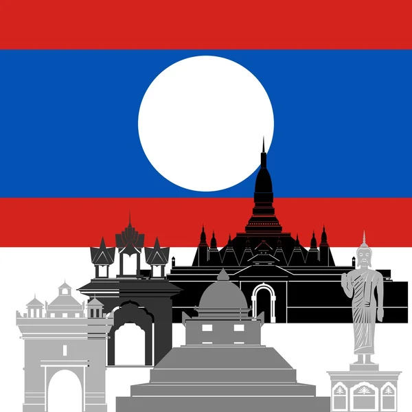Laos - Stok Vektor