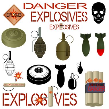 Military and industrial explosives clipart