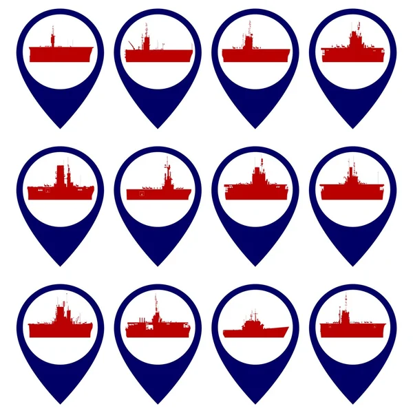 Insignes avec navires de la Marine-2 — Image vectorielle