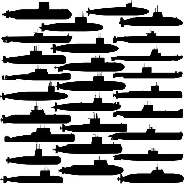 Submarinos de ataque diesel — Vector de stock