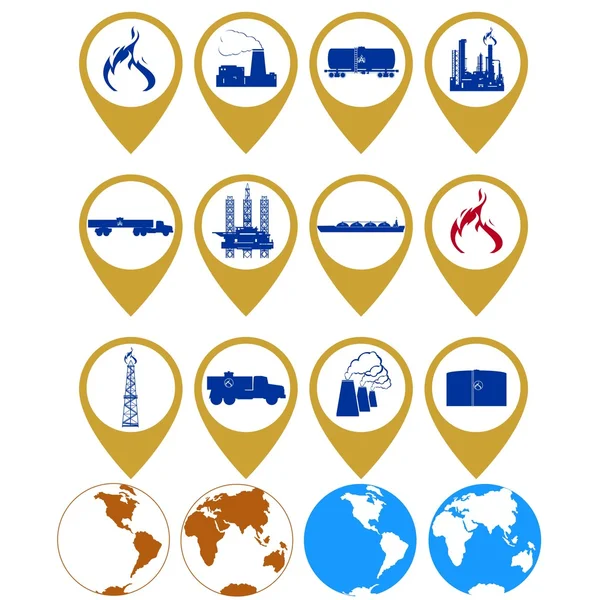 Иконки газовой промышленности — стоковый вектор