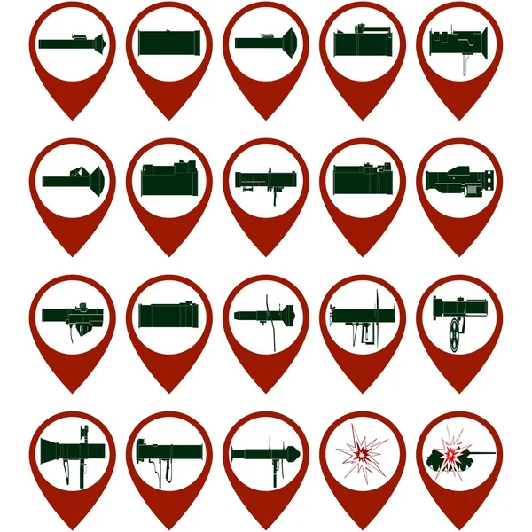 Иконки с ATGM-1 — стоковый вектор