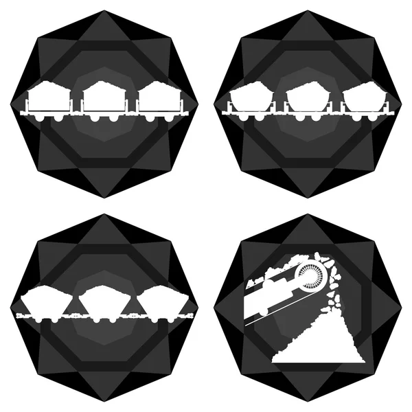 Distintivi industria carboniera — Vettoriale Stock