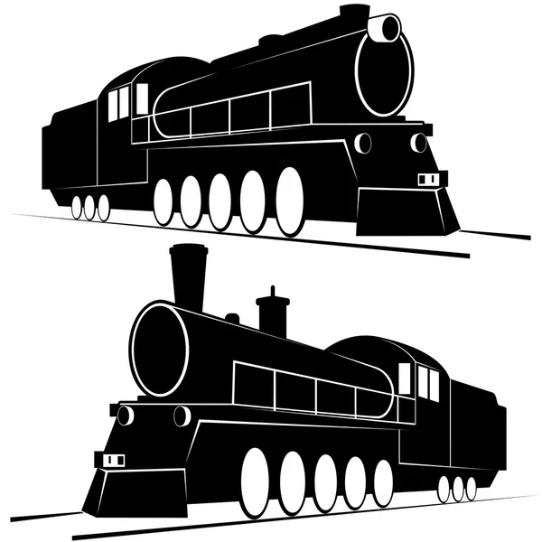 Locomotoras vintage abstractas-1 — Vector de stock