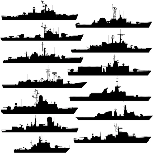 Frigates and corvettes — Stock Vector