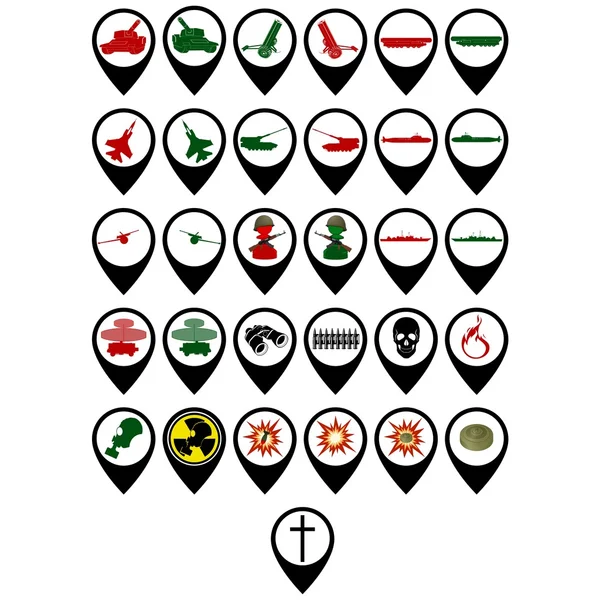 Set of military icons Royalty Free Stock Vectors