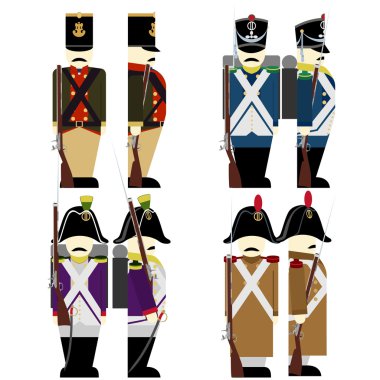Military Uniforms Army France in 1812 clipart