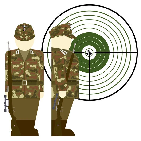 Francotiradores alemanes durante la Segunda Guerra Mundial — Vector de stock