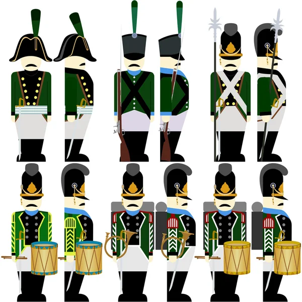 Askeri üniforma ordu Bavyera 1812-4 — Stok Vektör