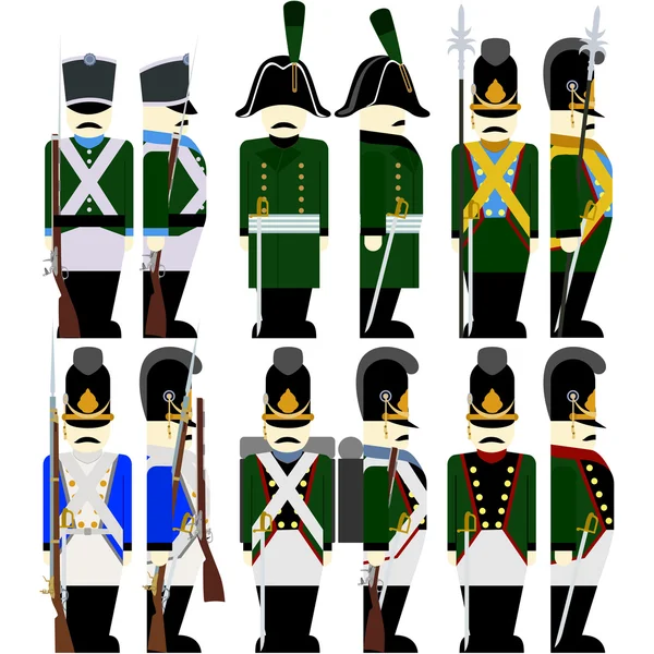 Ejército de uniformes militares Baviera en 1812-5 — Archivo Imágenes Vectoriales