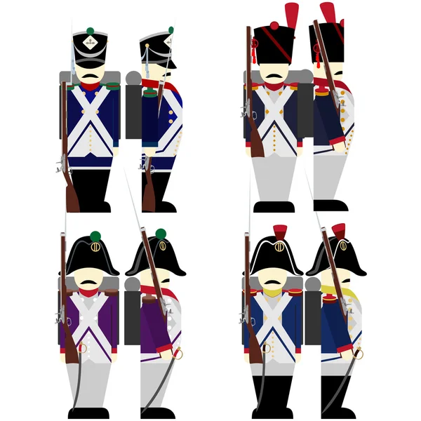 Uniformes militaires Armée de France en 1812-1812 — Image vectorielle