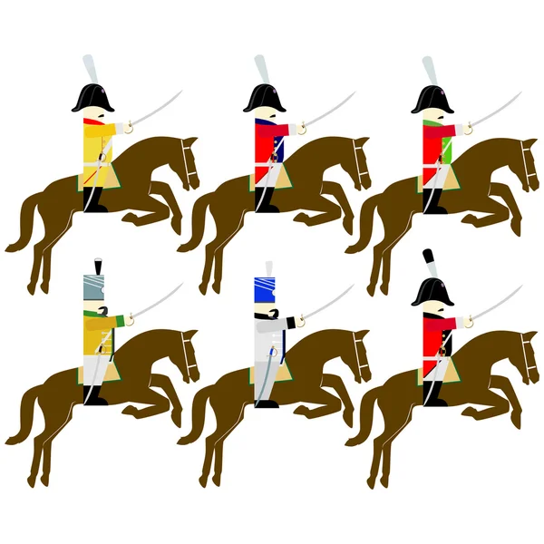 Uniformes militares ejército de caballería de Sajonia en 1812 — Vector de stock