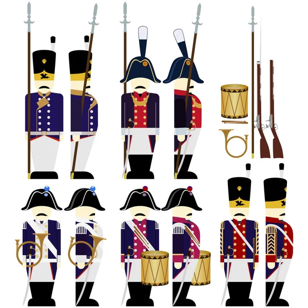 Military Uniforms Army Prussia in 1812-3 — Stock Vector