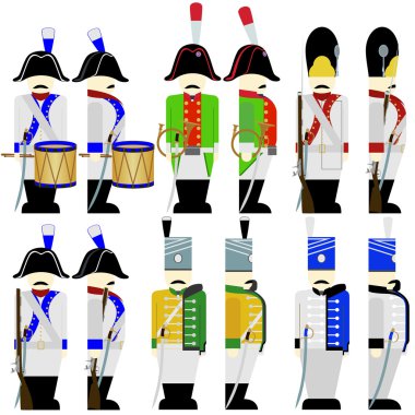 1812 yılında Saksonya ordusunun askeri üniformaları