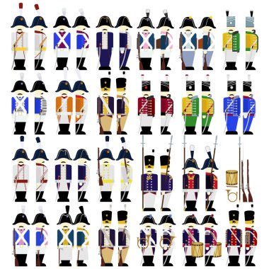 1812 yılında Prusya ordusunun askeri üniformaları
