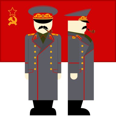 Stalin and the Soviet Union flag clipart