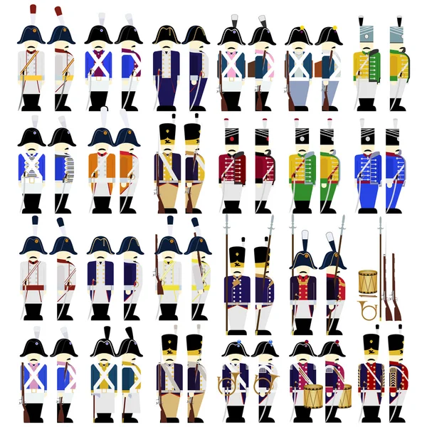 Uniformes militares del ejército de Prusia en 1812 — Archivo Imágenes Vectoriales