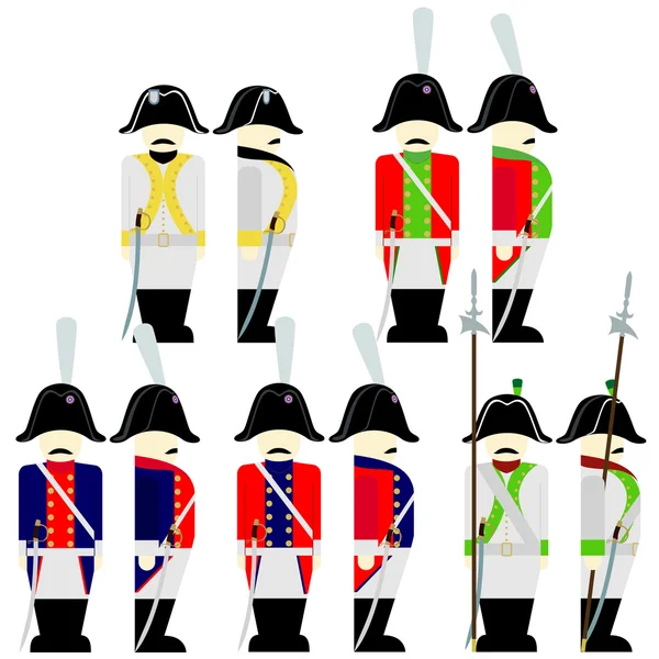 Militäruniformen der sächsischen Armee in den Jahren 1812-1802 — Stockvektor