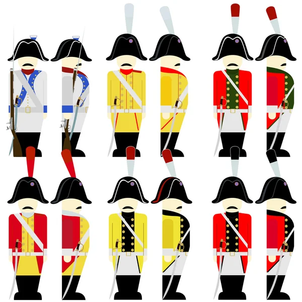 Militäruniformen der sächsischen Armee in den Jahren 1812-1818 — Stockvektor