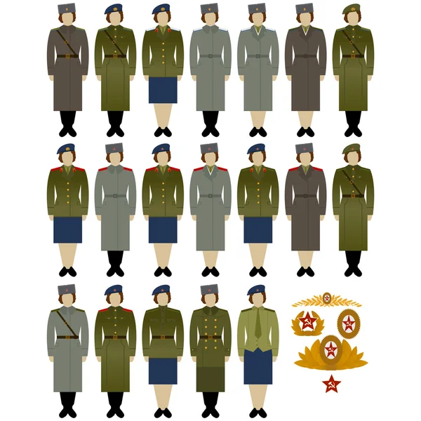 Military Uniforms of the Soviet Army and Navy-1 — Stock Vector