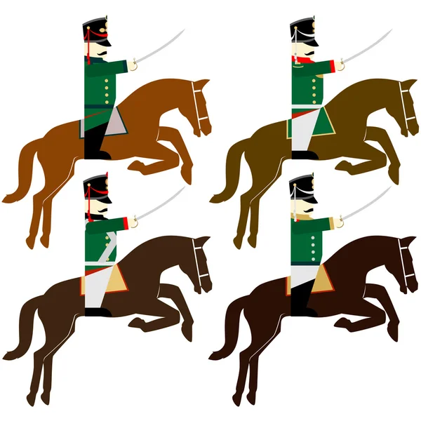Uniformes militaires Cavaliers russes Armée en 1812 — Image vectorielle