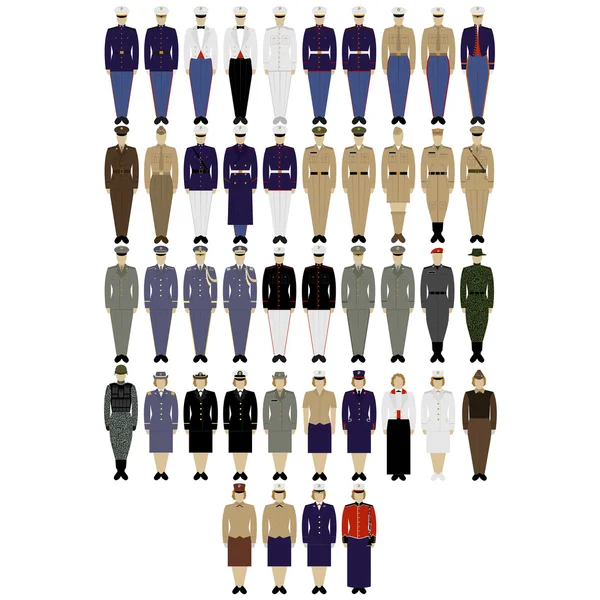 Militaire uniformen ons leger — Stockvector