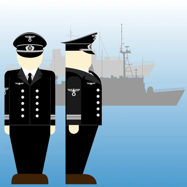 Моряки вермахту під час Другої світової війни-1 — стоковий вектор