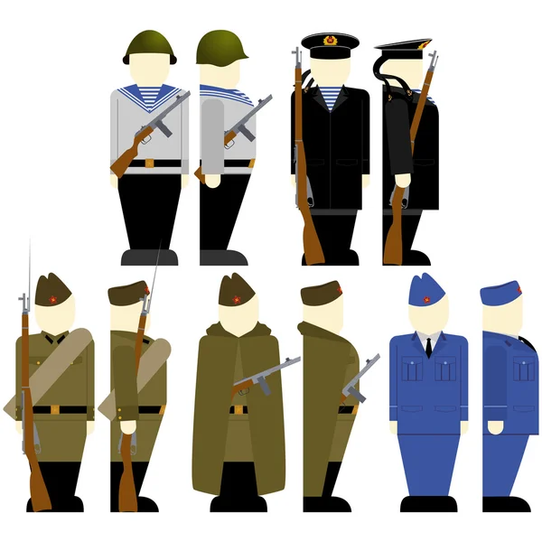 Soviet soldiers since the 2nd World War-1 — Stock Vector