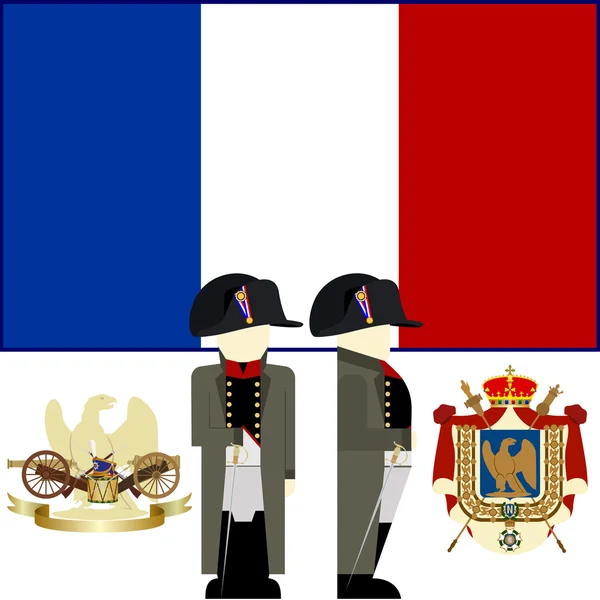 1812-ben a francia hadsereg parancsnoka. Napóleon — Stock Vector