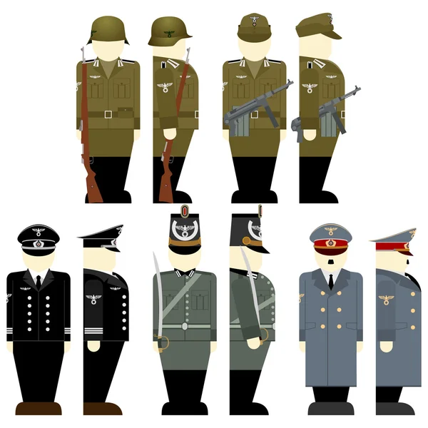 Los soldados de la Wehrmacht tiempos de la Segunda Guerra Mundial-1 — Vector de stock