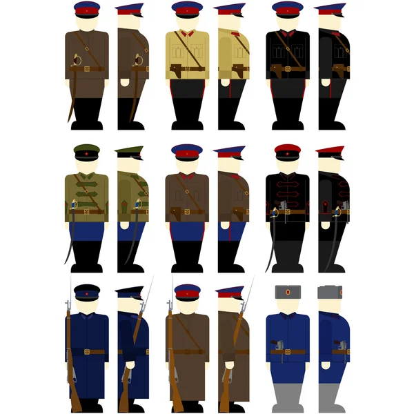 Uniformen van de werknemers in de Gpu en het Nkvd van de Sovjet-Unie — Stockvector