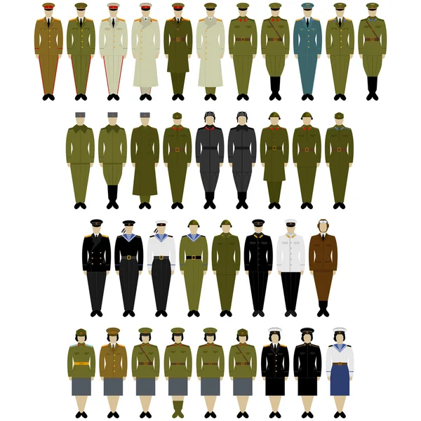 Uniformen der nordkoreanischen Armee — Stockvektor