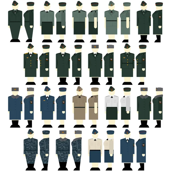 Dámské uniformy vojáků ministerstva vnitra — Stockový vektor
