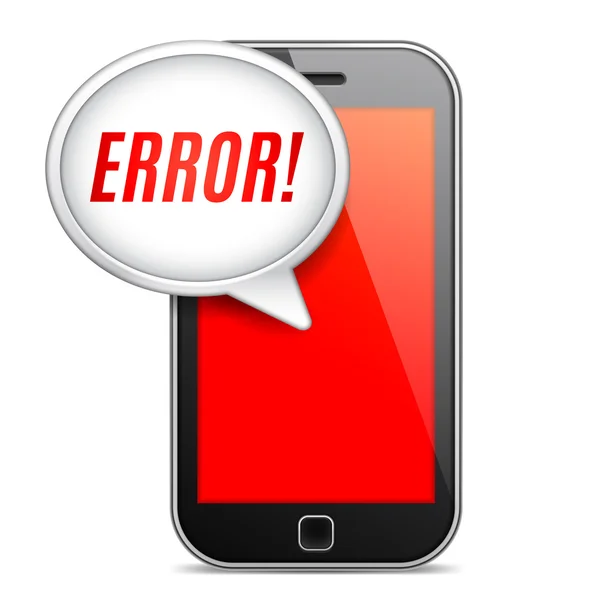 Повідомлення про помилку мобільного телефону — стоковий вектор