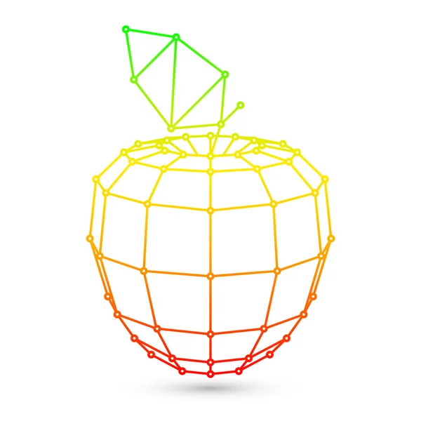 Geometrische Mesh Apple — Stockvector