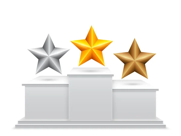 Award Stars on Podium — Stock Vector