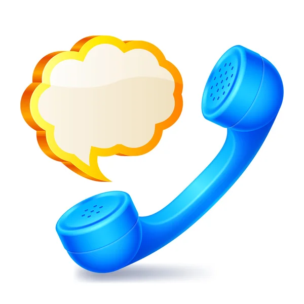 Handset en toespraak bubble. — Stockvector