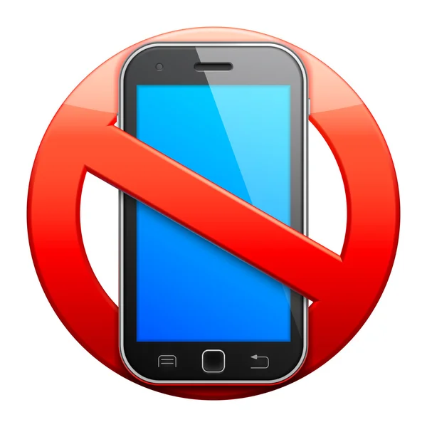 No cell phone sign. — Stock Vector