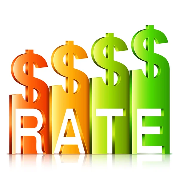 Conceito de taxa de dólar ascendente — Vetor de Stock