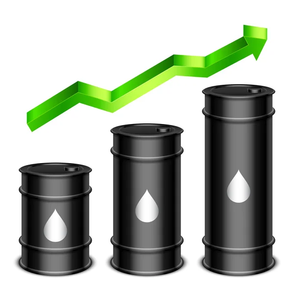 Crescente conceito de preço do petróleo — Vetor de Stock