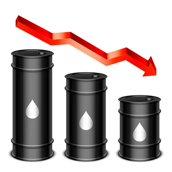 Falling Oil Price Concept — Stock Vector
